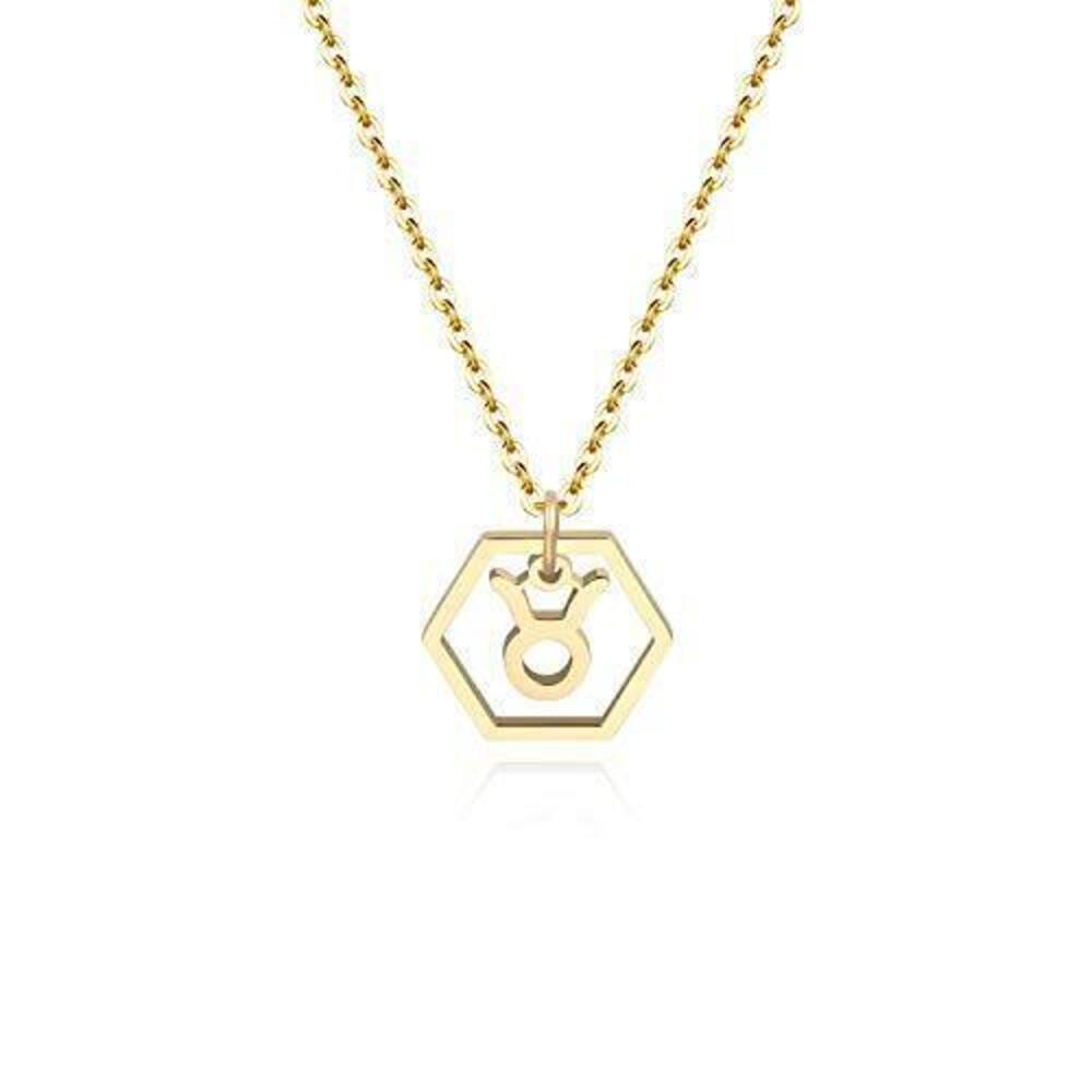 9237 18K Gold Plated Astrology Necklace Jewelry,12 Zodiac Pendant Horoscope